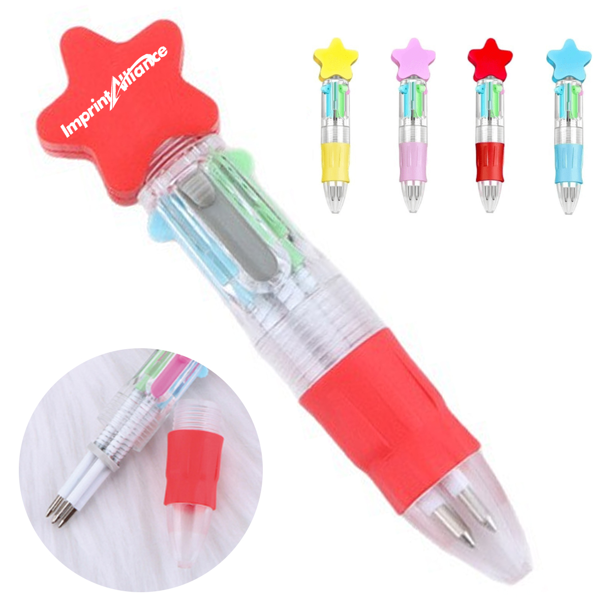 Mini Star Top 4 In 1 Multicolor Retractable Shuttle Pen