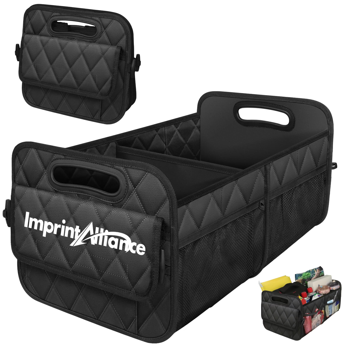 Heavy-Duty Collapsible Car Trunk Organizer with Lid Cover