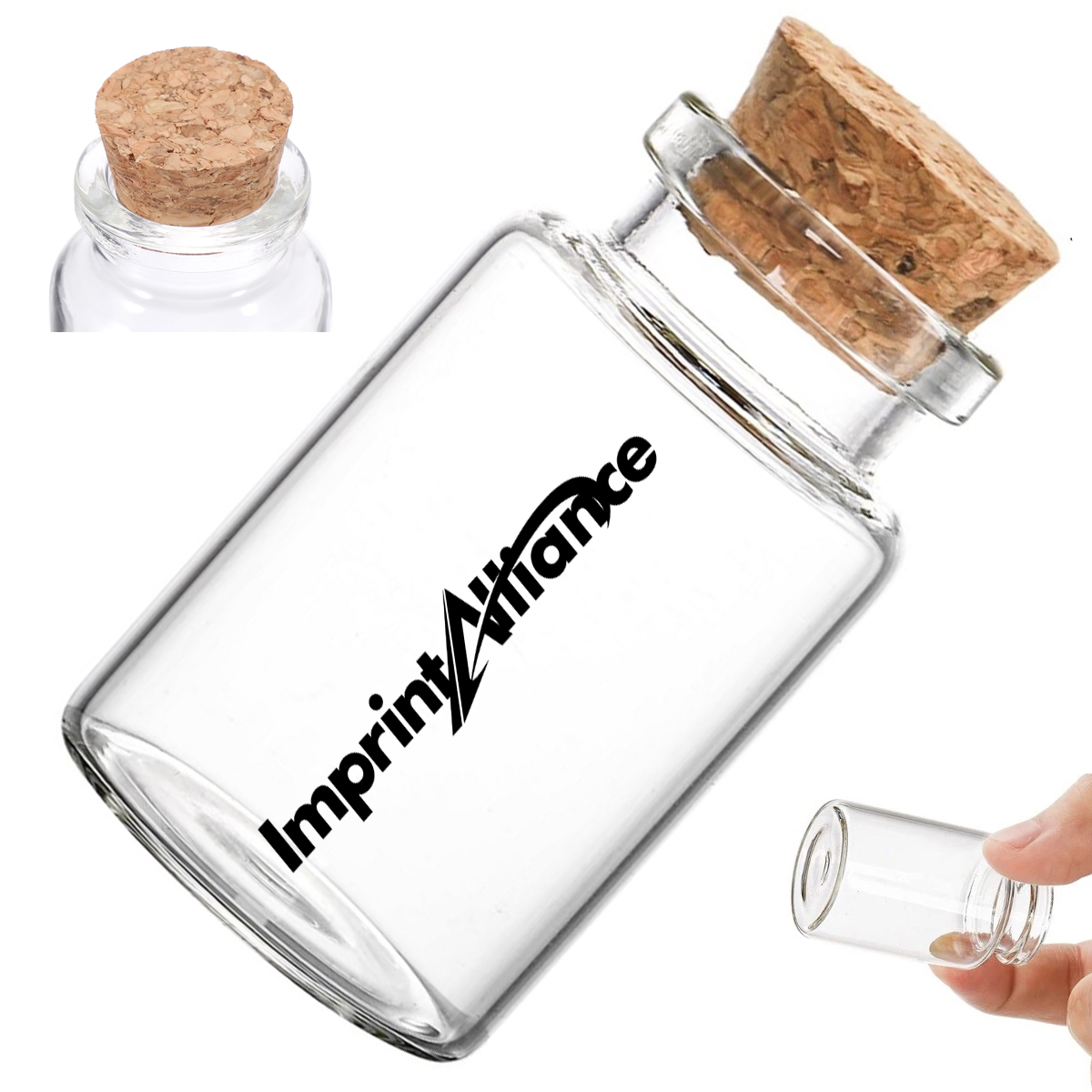 25ml Clear Glass Wish Bottle with Cork Stopper - 30x60mm