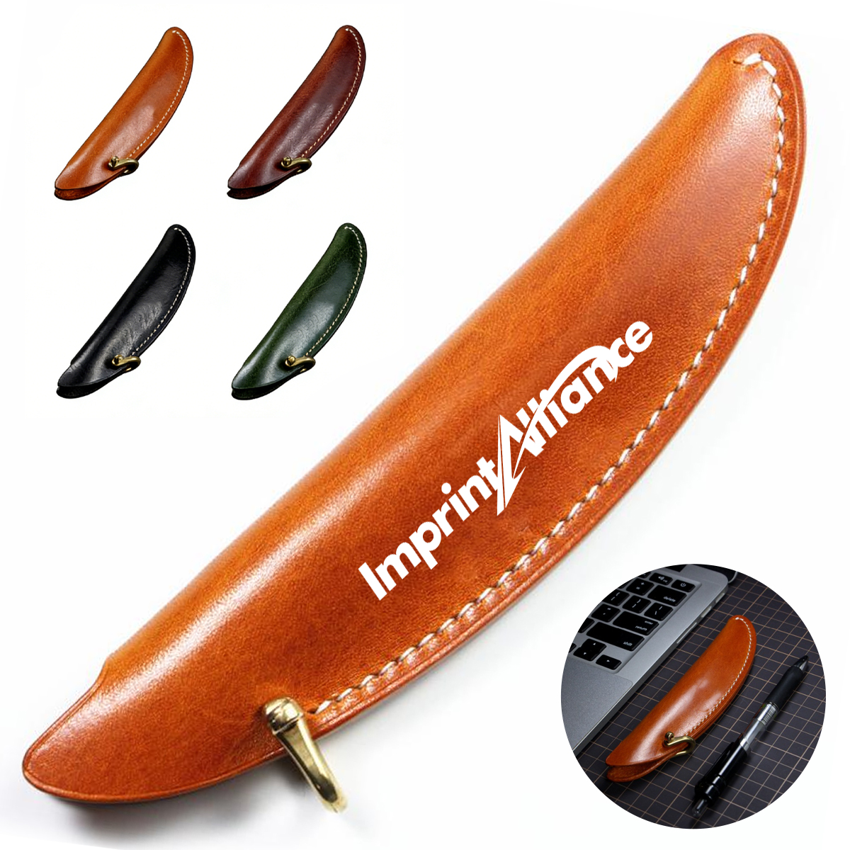 Handmade Genuine Cowhide Leather Single Pen Sleeve