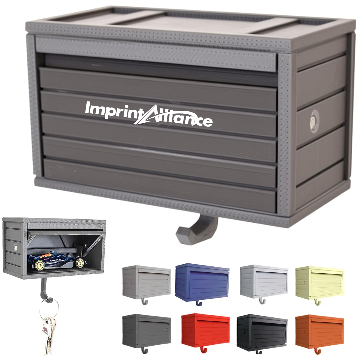 Gravity-Activated Key Holder & Wall Organizer w/ Car Display