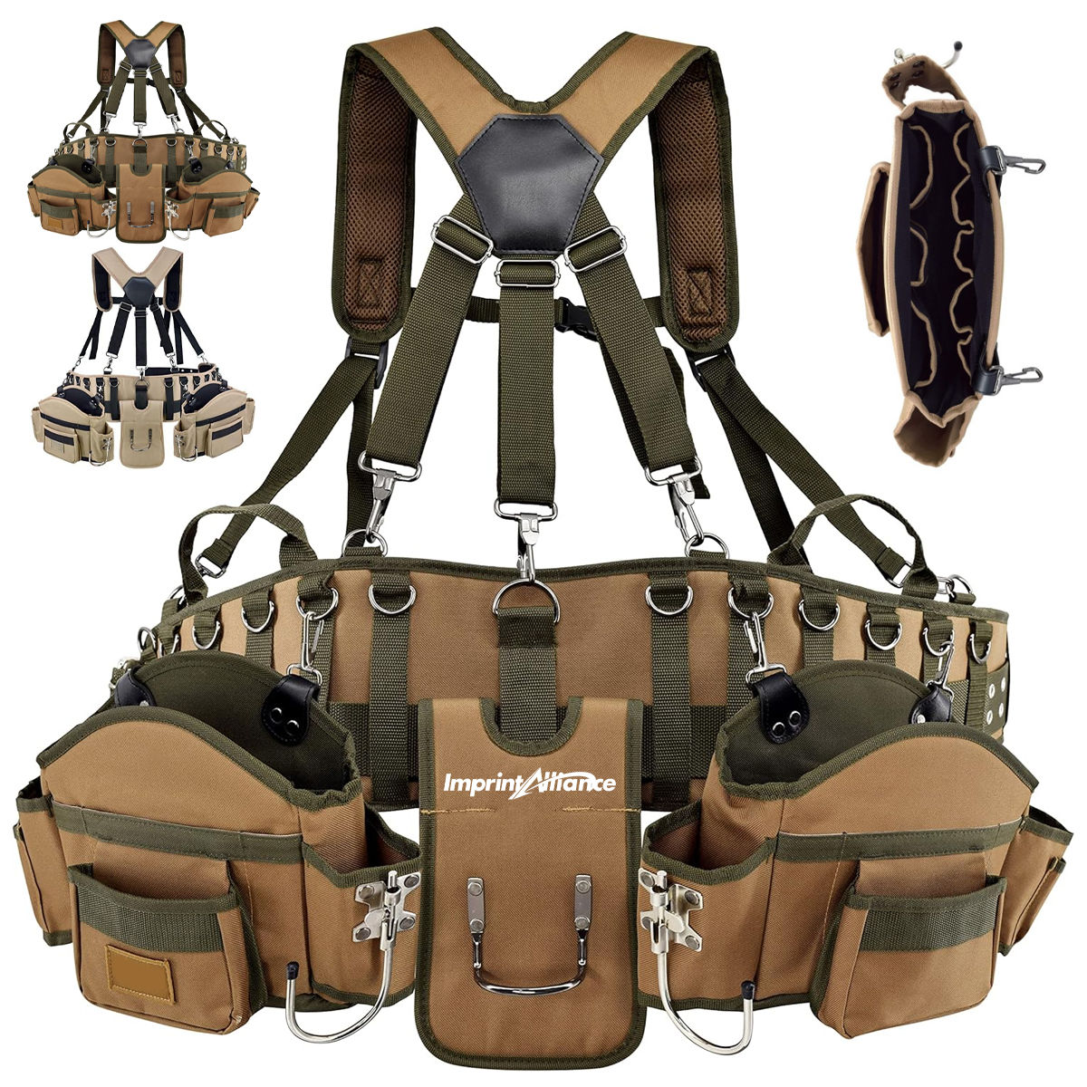 Heavy Duty Canvas Garden Tool Belt Apron With Suspenders