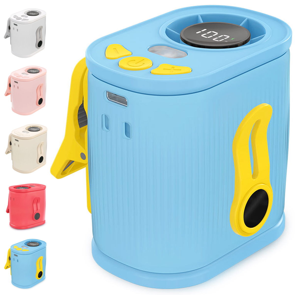 High-Speed Clip-On Fan with 360° Rotation and USB Recharge