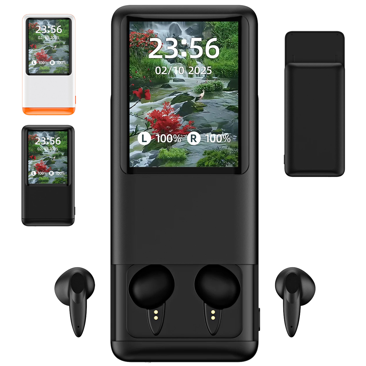 Smart Screen Earbuds with Power Bank and Media Display