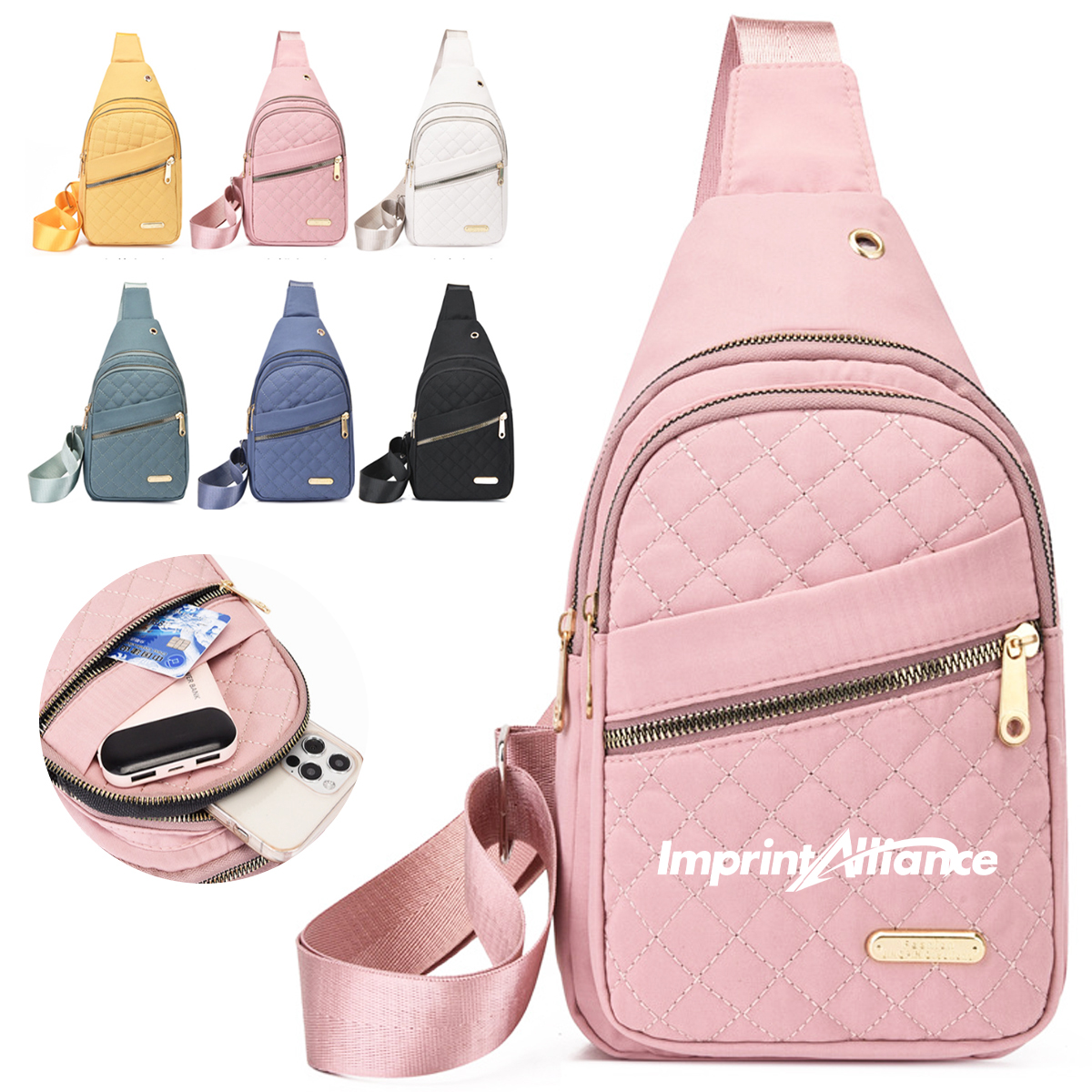 Premium Quilted Crossbody Sling Bag With Adjustable Strap