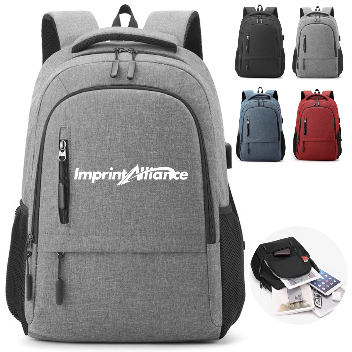 Large Business Travel Laptop Backpack With USB Charging Port