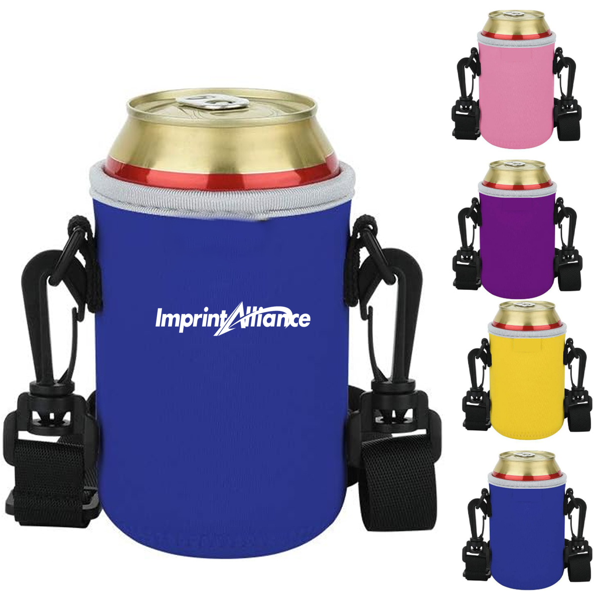 Portable Neoprene Insulated Can Cooler Sleeve With Strap