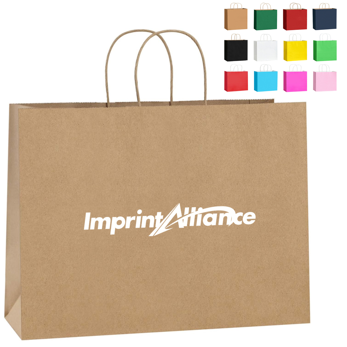 Classic White Landscape Kraft Paper Shopping Bag