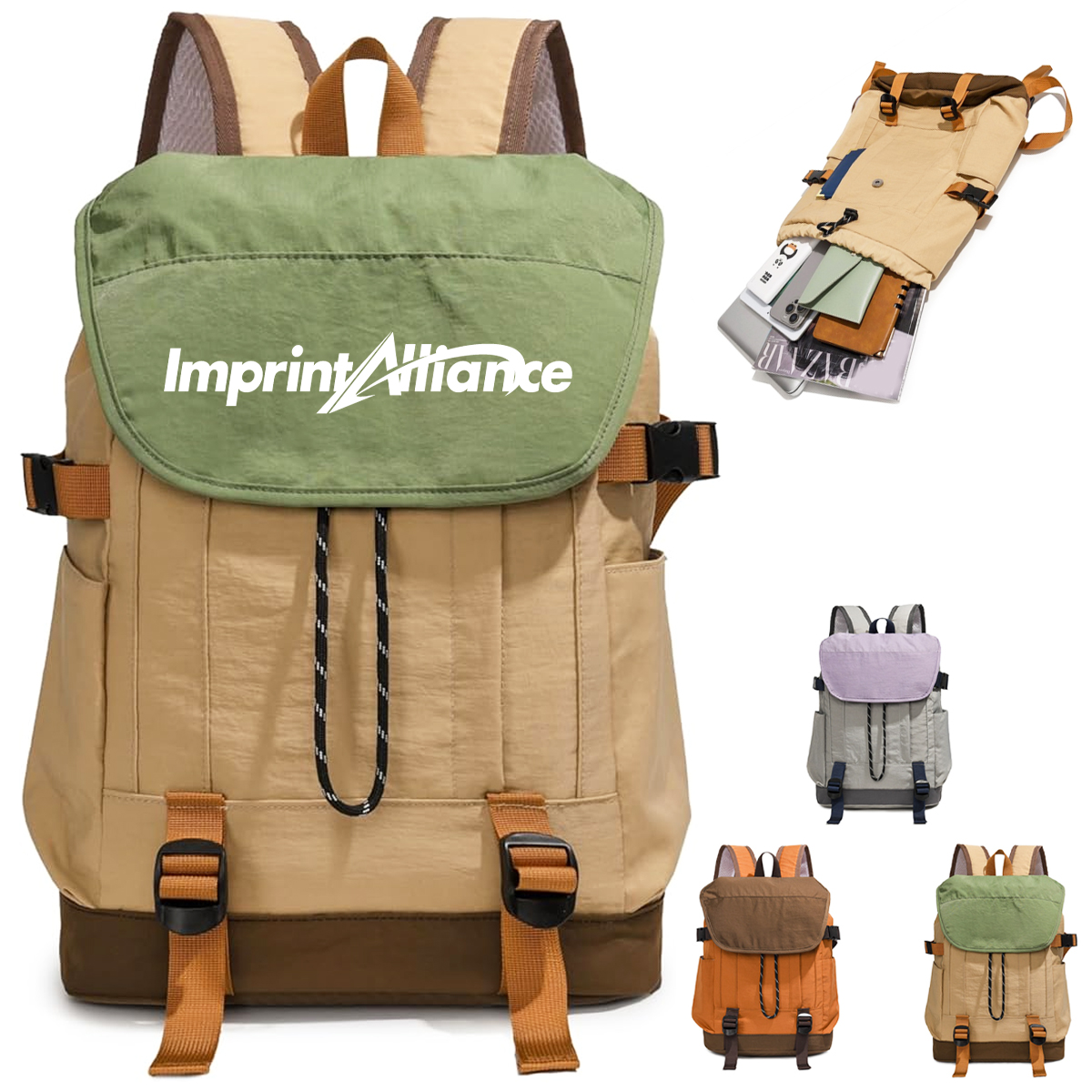 Vintage Canvas Style Rucksack Hiking Daypack Backpack