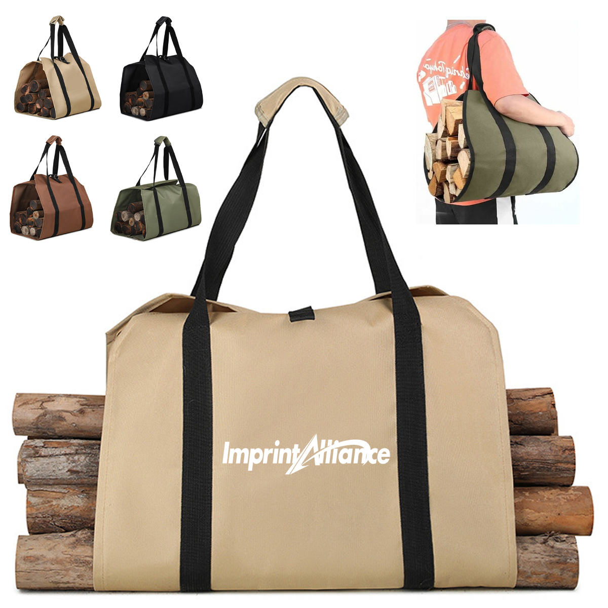 Heavy Duty Oxford Firewood Log Carrier Tote Bag
