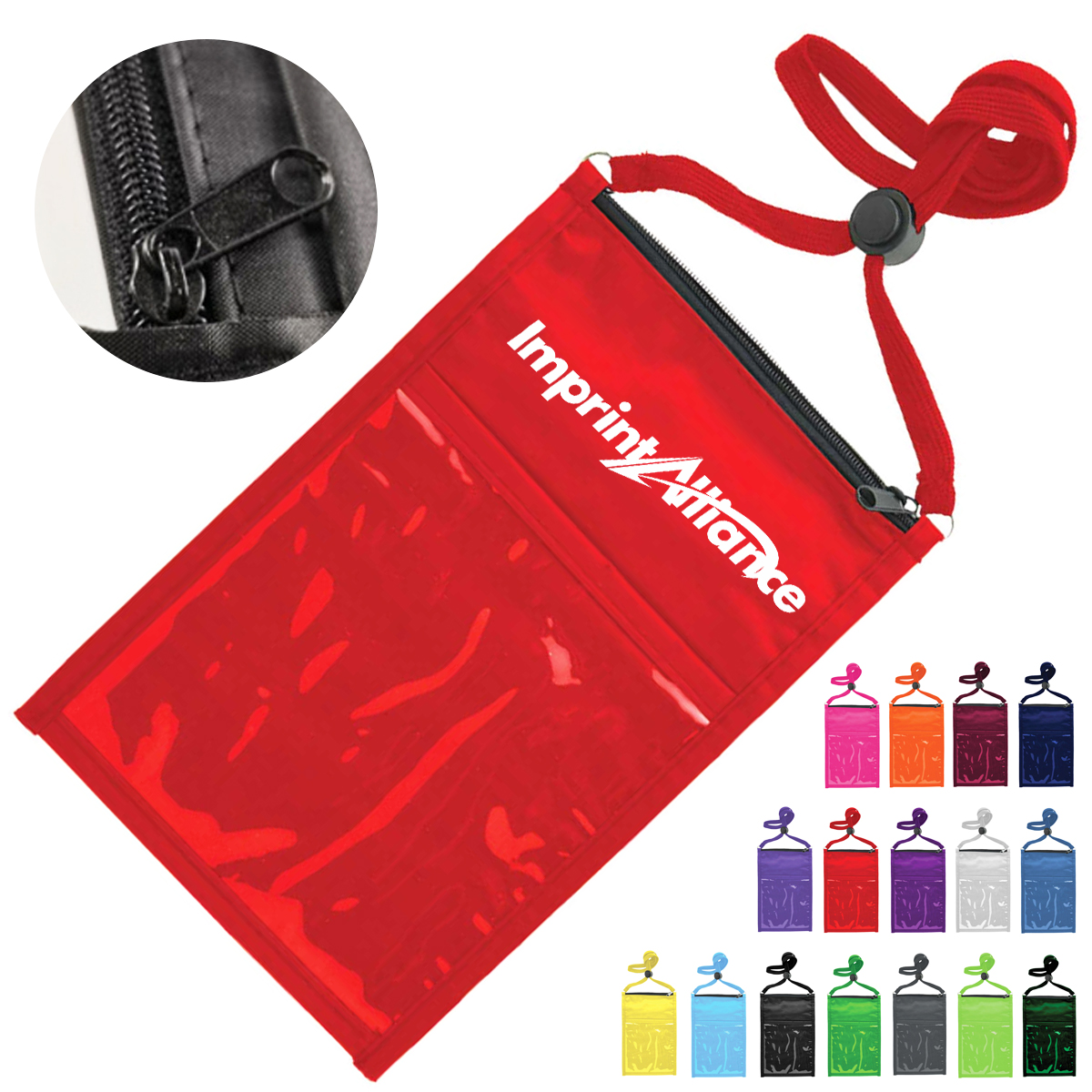 Neck ID Badge Holder Travel Passport Pouch
