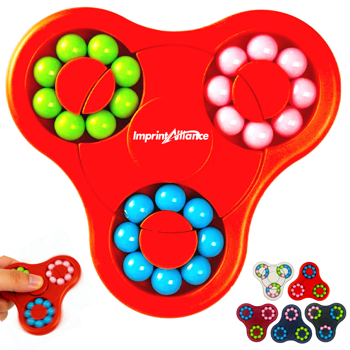 Rotating Magic Bean Puzzle Fidget Spinner Stress Relief Toy