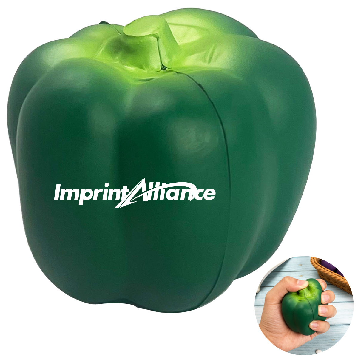Green Bell Pepper PU Foam Stress Reliever Squeeze Toy