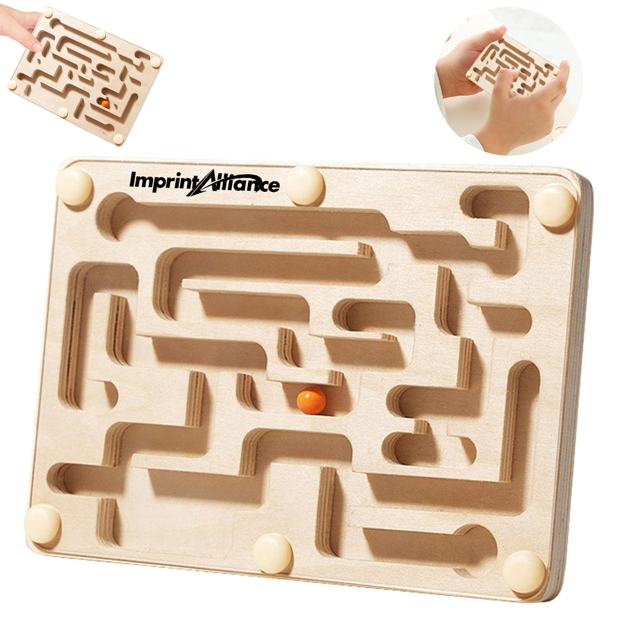 Wooden Handheld Balance Labyrinth Puzzle Board Game