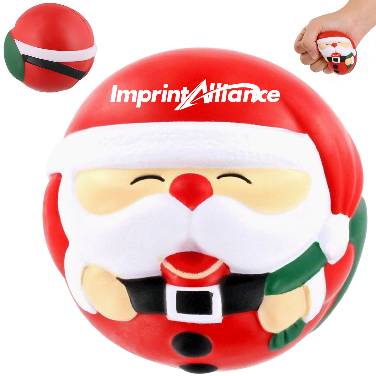 Festive Round Santa Claus PU Foam Stress Reliever Ball